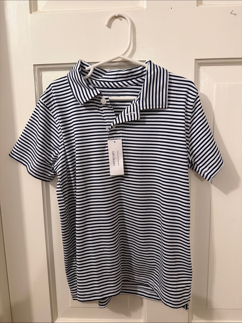 Crewcuts Navy & White Striped Polo Shirt